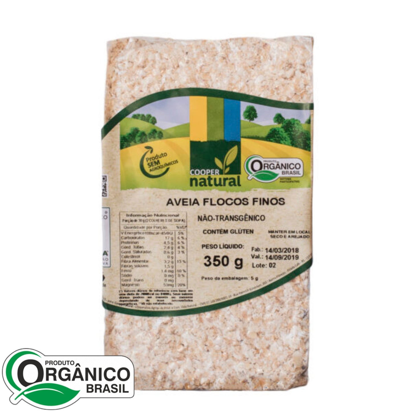 Aveia Flocos Finos 350g - Coopernatural