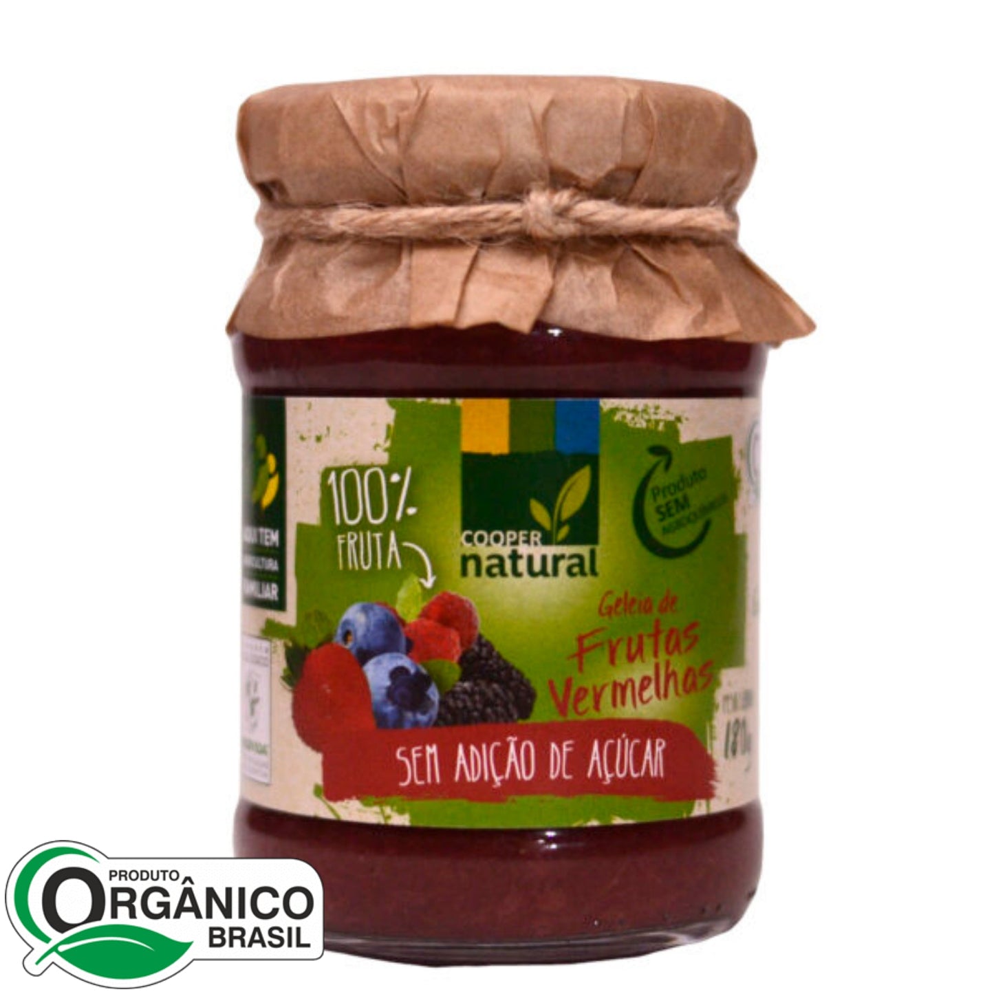 Geléia de Frutas Vermelhas sem adição de açúcar 180g - Coopernatural