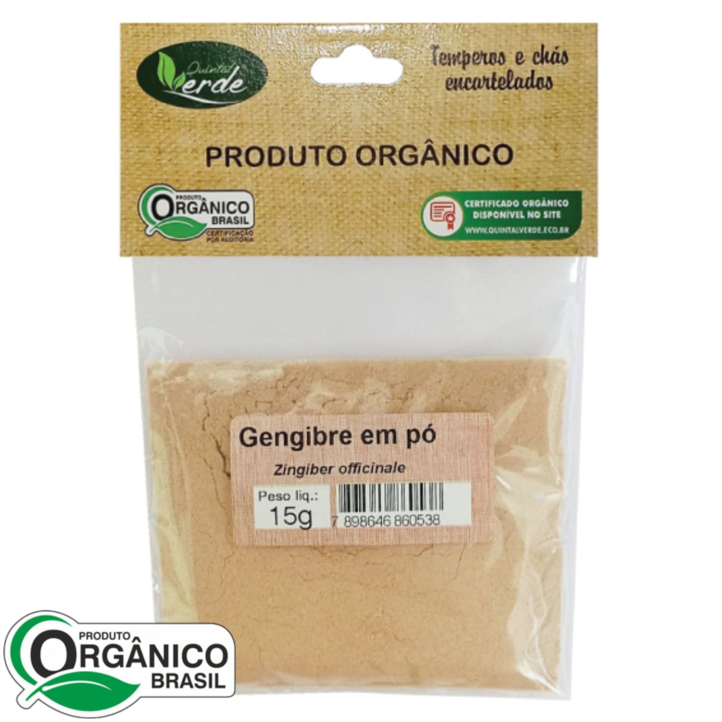 Gengibre em Pó 15g - Quintal Verde